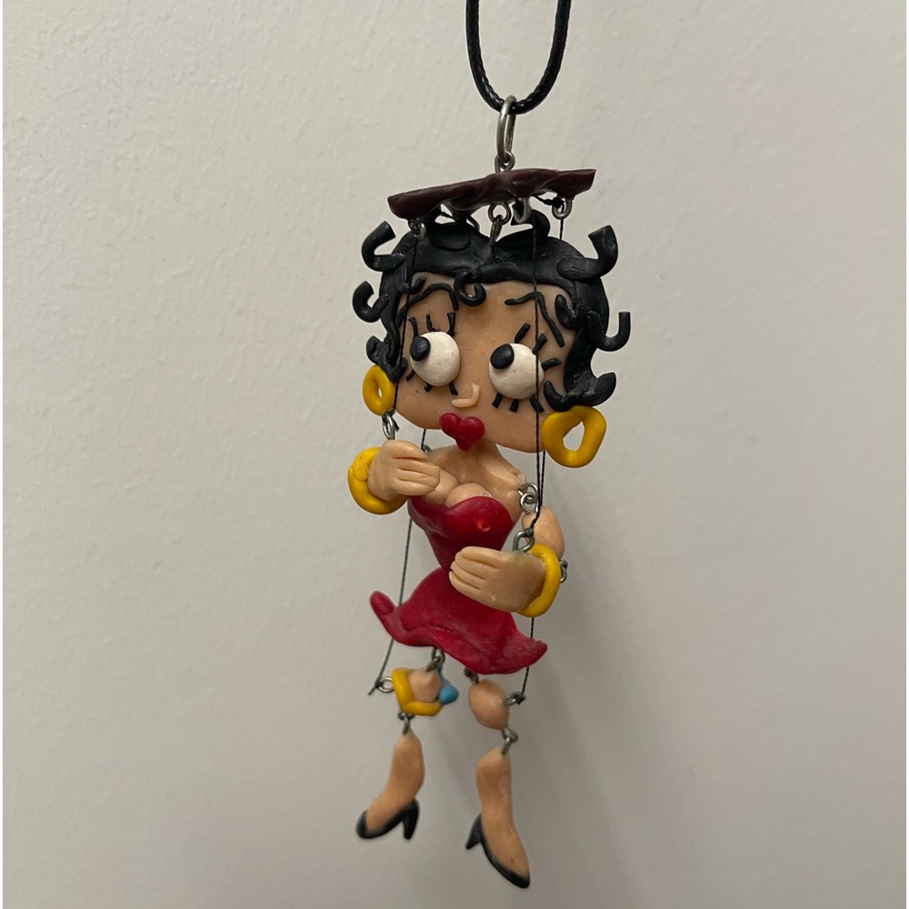 Unique Vintage 1980’s Handmade Betty Boop Marionette. 4” long.